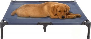 Elevated Dog Bed – Indoor/Outdoor Dog Cot or Puppy Bed for Pets up to 80lbs by Petmaker (Blue)